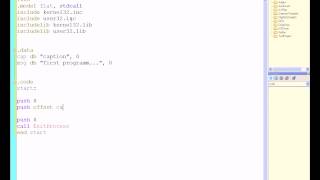 Пример простой программы win32 в RadAsm first programm [upl. by Perretta297]