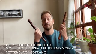 Mollenhauer Andris Dream flute 4119 and Moeck Rottenburgh 4205 soprano recorders SIDE BY SIDE [upl. by Akenn]