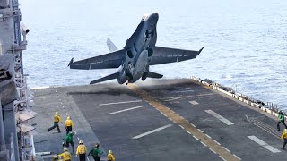 What Happens When Pilots Fail Landing at Very High Speed on US Aircraft Carrier [upl. by Cronin]