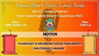 Shri SN Ganju Memorial Interschool English Debate Competition  2024 [upl. by Horodko]