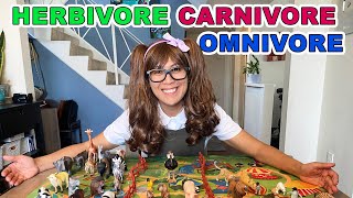 Herbivore Carnivore and Omnivore Animals for Kids  Educational Videos for Kids [upl. by Garlaand]