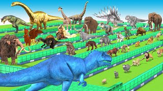 Epic Giganotosaurus Deathrun Ascended  All ARK Creatures  Animal Revolt Battle Simulator [upl. by Novets]