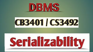 Serializability in DBMS tamilCB3401CS3492Anna university reg2021 [upl. by Anertal]