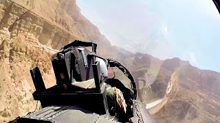 F15 Maneuvers Through Canyons  Spectacular Cockpit View [upl. by Roslyn]