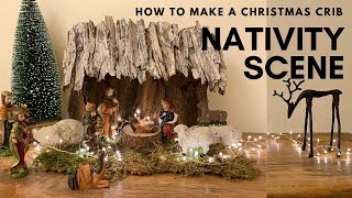 How to make Christmas crib  DIY Nativity Scene  Christmas decor  Christmas crib making ideas [upl. by Ahsimek]