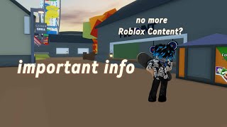 Important info about my Roblox content [upl. by Coffey592]