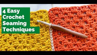 HOW TO JOIN CROCHET SQUARES AND SEAMS 4 Easy Crochet Seaming Techniques for Beginners [upl. by Germayne]