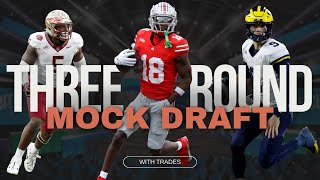 3 ROUND 2024 NFL Mock Draft WITH TRADES  PostFree Agency 2024 NFL Mock Draft Round One [upl. by Nahtanhoj]