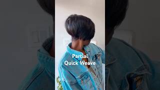 Partial Quick Weave shortcut quickweave halfbob [upl. by Beuthel608]