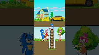 OMG Sonic And Amy Mermaid Story Love Vs Money Happy Ending shortsvideo animation [upl. by Yeleek506]