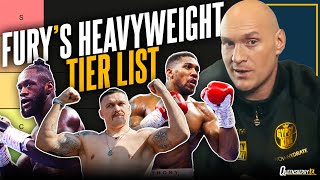 Tyson Fury Dosser Tier List  Anthony Joshua Oleksandr Usyk Deontay Wilder amp other fighters ranked [upl. by Ahab]