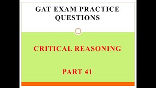 GAT Exam Practice Question Part 41 [upl. by Aihsaei451]