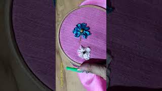 Ribbon Embroidery flower designshortsvideo [upl. by Lacim652]