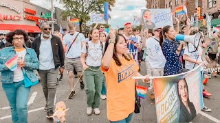 AOC Schumer Many More New York Pols Speak March at Queens Pride Parade amp Multicultural Festival [upl. by Anirehtak]