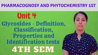 Glycosides in Pharmacognosy  Definition Classification Properties Identification tests  4th sem [upl. by Nicolette]