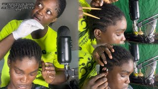 ASMR✨SATISFYING GUM CRACKING AND SOFT WHISPER SCALP SCRATCHING BTW MY SISTER BRAID AND EAR CLEANING [upl. by Salman984]