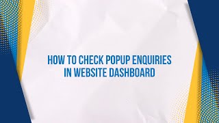 How to check popup enquiries in website dashboard  Social Kit [upl. by Calva]