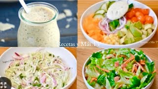 3 Ensaladas 3 Aderezos 3 Recetas riquisimas y faciles [upl. by Oiracam]