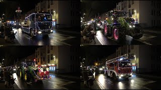 Christmas Farming Große Traktor Parade in Büdingen mit geschmückten Fahrzeugen zur Weihnachtszeit [upl. by Ettedo]