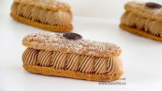 Éclair París Brest con Mousseline de Chocolate y Crema de Caramelo [upl. by Eerot]