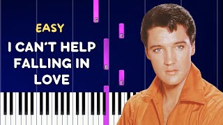 I CANT HELP FALLING IN LOVE  EASY piano tuto [upl. by Ahsiner]