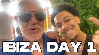 HOMIES IN IBIZA DAY 1 OCEAN BEACH w WAYNE LINEKAR  Darnell Vlogs [upl. by Derfla]