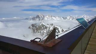 Aiguille du Midi Panoramic Viewing Platform Cloudy Day [upl. by Wheaton]