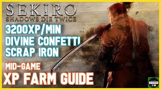 Sekiro Shadows Die Twice  Skill XP Farming Guide  Mid Game 3200xpmin Divine Confetti etc [upl. by Edgerton257]