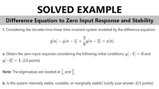 ZeroInput Response amp Stability from Difference Equation DiscreteTime Systems [upl. by Pettiford]