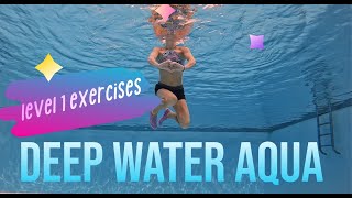 DEEP WATER AEROBIC AQUA EXERCISES FOR RAPID WEIGHT LOSS BEGINNERS FRIENDLY POOL WORKOUT [upl. by Neros]