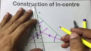 How to construct the incentre of a triangle  ideal maths lab with models and projects [upl. by Eednam]