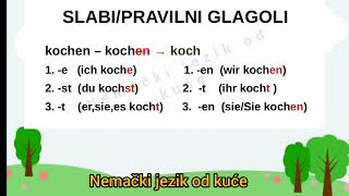 Lekcija 88 SLABI GLAGOLI  PRAVILNI GLAGOLI U NEMACKOM  PREZENT SLABIH GLAGOLA [upl. by Idelia399]