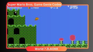 Super Mario Bros World 7 with Game Genie Code ZLAOKK [upl. by Eednim691]