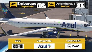 FS2020  CAMPINAS  GOIAS  AZUL virtual  IVAO [upl. by Joice]