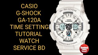 how to set the time casio gshock watch ga120a7adrb tutorial [upl. by Ative]