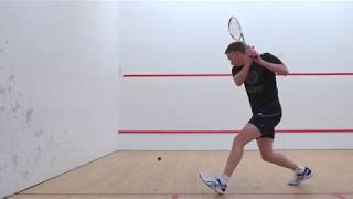 Squash tips Peter Marshalls two handed backhand technique [upl. by Whittaker]