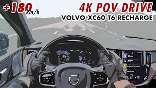 2021 VOLVO XC60 T6 Recharge PlugIn Hybrid 340 HP 4K POV TEST DRIVE Onboard Top Speed Autobahn 2021 [upl. by Lawan181]