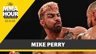 Mike Perry Explains Why He Brought Bat to BKFC Press Conference  MMA Fighting [upl. by Ahtamat]