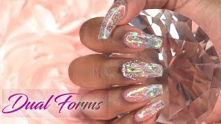 Acrylic Nails Tutorial  Acrylic Nails for Beginners  Dual Forms with Acrylic  How To Glass Nails [upl. by Ellehcin]