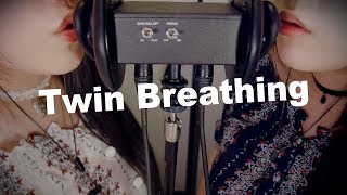 ASMR Twin Breathing amp Ear Blowing with Inhaling 😂 [upl. by Leahcir10]