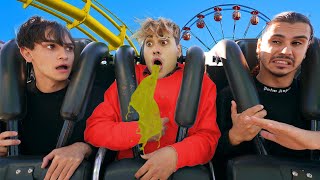 Our Brother THREW UP on the ROLLER COASTER [upl. by Madison]