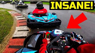 Karting In SUPER WET Conditions Sandown Park UK [upl. by Mapel]