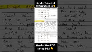 Crystal Defect  Schottky defect and Frenkel defect ionicbond chemistry bscnotes [upl. by Ydnab476]