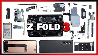 Samsung Galaxy Z Fold 3 5G Disassembly Teardown Repair Video Review [upl. by Valentin]