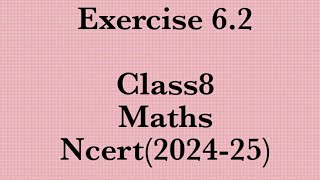 Exercise 62 class 8  Exercise 62 class 8 math [upl. by Allicerp]