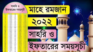 Ramdan Calendar 2022 Bangladesh  Sehri and Iftar time in Dhaka  Ramadan 2022 time table [upl. by Nomead441]