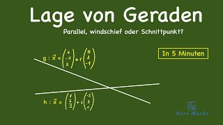 Lage zweier Geraden  Schnittpunkt Parallel oder Windschief [upl. by Moulden]