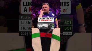 17yearold Luke Littler hits a ninedarter in the Premier League Final 😱 via officialpdc [upl. by Aiuhsoj]