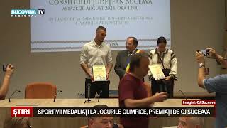 Sportivii medaliati la Jocurile Olimpice premiati de CJ Suceava [upl. by Aerdnaeel892]