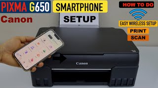 Canon Pixma G650 Setup Add To SmartPhone Using The Easy Wireless Connect [upl. by Zzaj846]